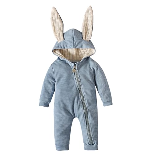 Ostern Mädchen Langarm Baby Bunny Kostüm Winter Baby Body Krabbeln Anzug Kapuzen Kleidung Baby Kleidung 62 Junge (Blue, 3-6 Months) von Generic