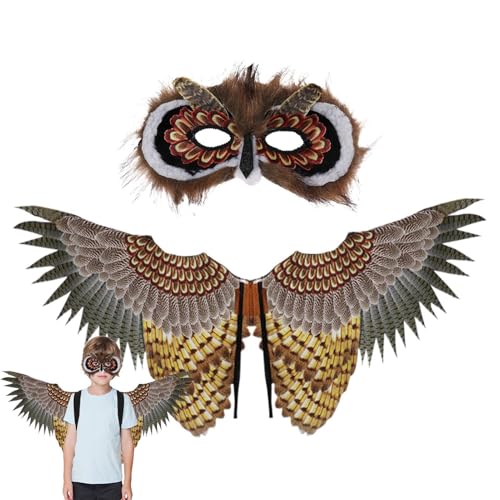Owl Cosplay -Kostüm -Requisiten - Performance -Requisiten mit Eulenflügeln und Gesichtsabdeckung | Fantasy-Flug von Freilandflächen, Eulenkostüm mit simulierten Flügeln, Kids Bird Wing Toy Accessoires Owl Cosplay -Kostüm -Requisiten - Performance -Requisiten mit Eulenflügeln und Gesichtsabdeckung | Fantasy-Flug von Freilandflächen, Eulenkostüm mit simulierten Flügeln, Kids Bird Wing Toy Accessoires von Generic