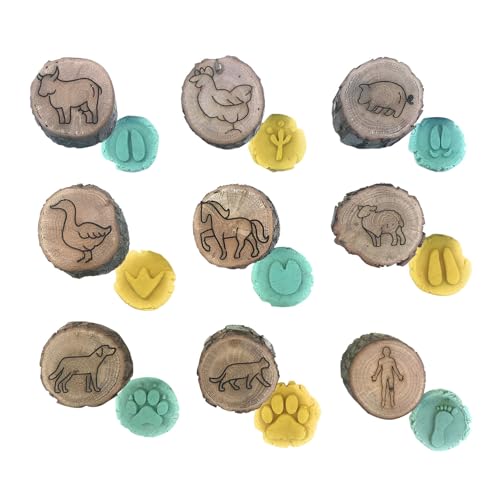 P-Stempel-Set für Tiere | Bastelstempel für | Holzabdruckstempel für Kunst | Paw Tierdruckstempel | Kreative Bastelbedarf | Die einzigartigen Tiere folgen von Generic