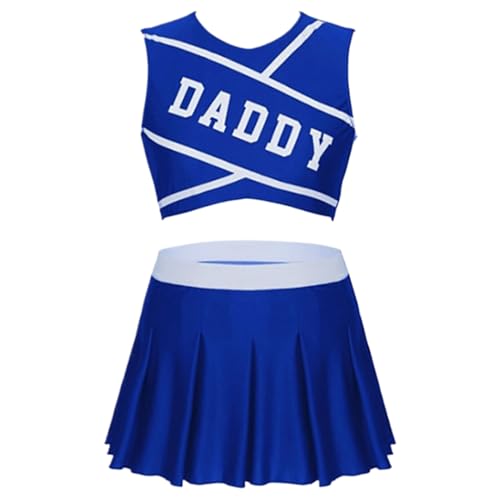 POM-POM GIRL FEMPLANO CLASSIC ADULTER CHERLADER CHERLADER Halloween-Uniform | Pom-Pom Mädchen-Teamkleid mit Sportthemen, Rock und Bomm-Top POM-POM GIRL FEMPLANO CLASSIC ADULTER CHERLADER CHERLADER Halloween-Uniform | Pom-Pom Mädchen-Teamkleid mit Sportthemen, Rock und Bomm-Top von Generic