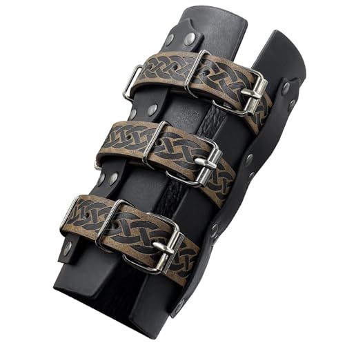 PU Leder mittelalterliche Bracer - Vintage Arm Guards mit verstellbaren Trägern, Kunstlederkostümpanzer | Weiche PU -Leder -Knickarmarmbaker, Schutzarmwaren für Rollenspiel, Nachstellung, Bühnendauerl PU Leder mittelalterliche Bracer - Vintage Arm Guards mit verstellbaren Trägern, Kunstlederkostümpanzer | Weiche PU -Leder -Knickarmarmbaker, Schutzarmwaren für Rollenspiel, Nachstellung, Bühnendauerl von Generic