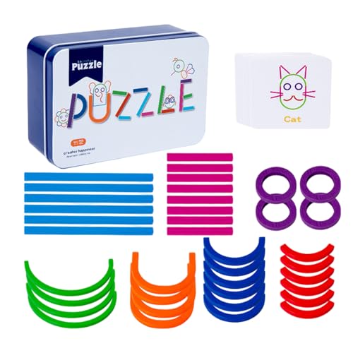 PUALLE POETH - Sticks Cotching Game, PUZLERO DI WOODEN | Lernspielzeug-Set, kreative Bauaktivitäten mit Ringen und Sprossen für Kinder im Vorschulalter für Kinder von et von Generic