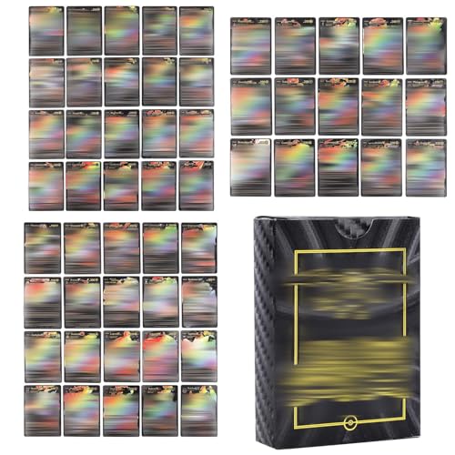 Packung mit 55 PCS Cartoon Karten Gold Schwarz Silber Seltene Karten Set, Keine Duplikate Karikaturen Comics Sammelkarten für Kindergeburtstag Party Geschenke Rare Karten Set (A Schwarz) von Generic