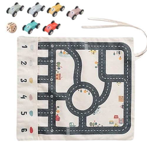 Pädagogische Autospielzeugspiel -Set - Hölzerne Leinwand Track -Spiel, Motor Skill Activity Kit | Logisches Lernfahrzeug Puzzlespielzeug, Interaktiver Fantasievolles Straßenspiel Für Party Bevorzugt K von Generic