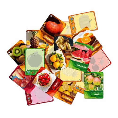 Pädagogische Blitzkarten,Obst Gemüse Flash-Karten | Babys Lernspielzeug Lebensmittel Flashkarten 45er Set - Multifunktionales Alphabet-Flash-Karten-Set Lernspielzeug für Kinder 3-6 von Generic