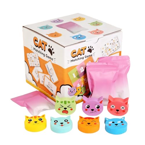 Pädagogisches Kleinkindspielzeug - Katzenmotiv Lernspiele Aktivitäten - Farben Formen Sortierspiel für Kinder | Für Ostern Weihnachten Geschenkfüller Mädchen Pädagogisches Kleinkindspielzeug - Katzenmotiv Lernspiele Aktivitäten - Farben Formen Sortierspiel für Kinder | Für Ostern Weihnachten Geschenkfüller Mädchen von Generic