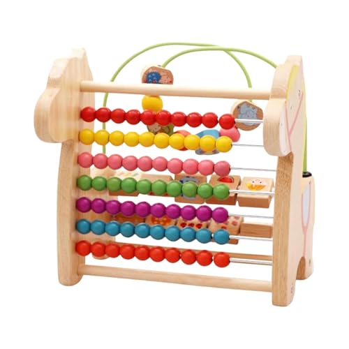 Pädagogisches Perlenlabyrinth, Holzperlen-Labyrinth, Labyrinth aus Perlen, Lernspielzeug für Kinder aus Holz, verbessert die motorischen Fähigkeiten von Hochstuhl und Kindertisch von Generic