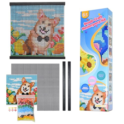 Pädagogisches Perlenpaket, DIY-Bastelset für Kinder, verbessert die Motorik und Vorstellungskraft mit bunten Perlen für Aktivitäten (A, 32X31cm) von Generic