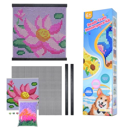 Pädagogisches Perlenpaket, DIY-Bastelset für Kinder, verbessert die Motorik und Vorstellungskraft mit bunten Perlen für Aktivitäten (C, 32X31cm) von Generic