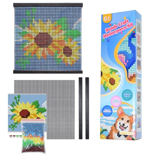 Pädagogisches Perlenpaket, DIY-Bastelset für Kinder, verbessert die Motorik und Vorstellungskraft mit bunten Perlen für Aktivitäten (D, 32X31cm) von Generic