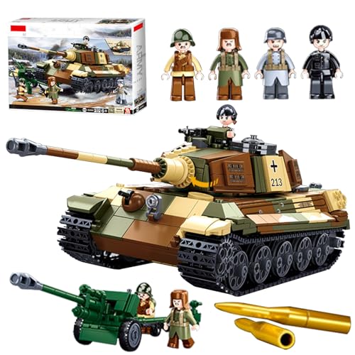 Panzerbau Block Set Army Tank Toys Gebäude Kit Tank Modell 930 Stücke Bausteine 2 in 1 WW2 Spielzeug Rotatable Spielzeugtank Geschenke für Jungen von Generic