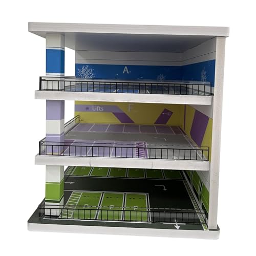 Generic Parkplatzgarage 1:64 Maßstab 1/64 Parkplatzszene für Modellautos Sammlung, Mehrfarbig, Realistisch, Kind, Anfänger (Beginner), Ohne Batterie, Manuell, Parkhaus, Vitrine, Geschenk, Dekoration von Generic