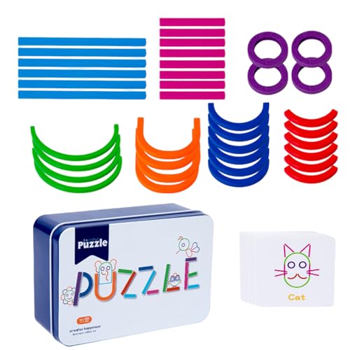 Passende Stäbchen-Puzzle-Spielzeug, kreatives Stäbchen- und Ring-, Holzstäbchen Ringe Passende Kreation Passende, Kreatives Stäbchen- und Ring-Puzzle-Stielspielzeug für Kinder ab 3 Jahren Stöcke und von Generic