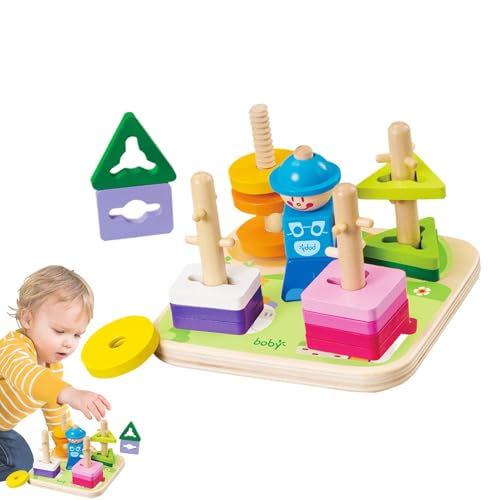 Passender Puzzle-Stapler, stapelbares Holz-Sortierspielzeug, passende Formen, stapelbares Puzzlespielzeug für Kinder, bunte Früherziehungsspielzeug für den Passender Puzzle-Stapler, stapelbares Holz-Sortierspielzeug, passende Formen, stapelbares Puzzlespielzeug für Kinder, bunte Früherziehungsspielzeug für den von Generic