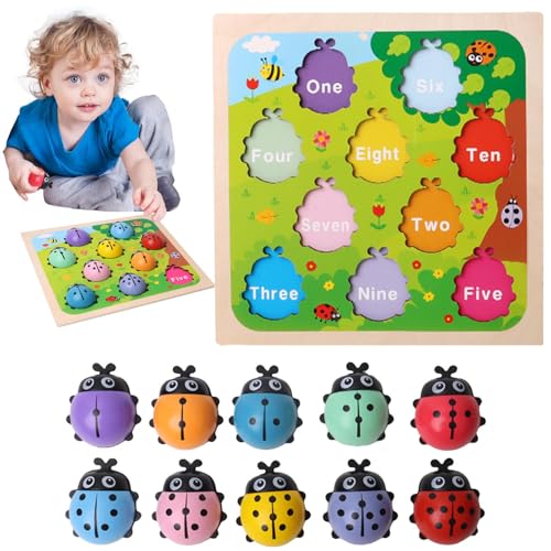Passendes Spielspielzeug: Holzzählpuzzle, interaktives Mathematik-Spiel, pädagogische Nummer, Erlernen der mathematischen Aktivität des Vorschulspielzeugs, Ornamente von Generic