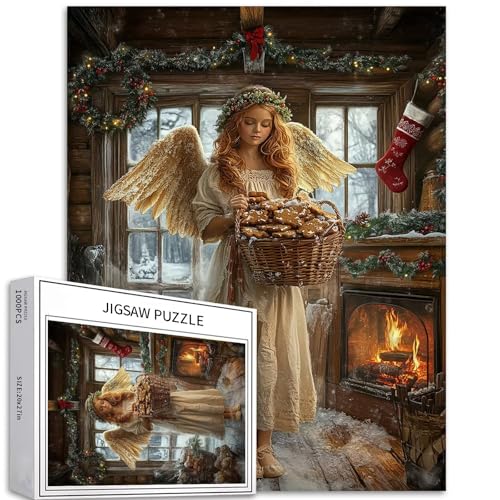 Pastoraler Weihnachtsengel 1000-teiliges Puzzle für Erwachsene, Landschaft, Kunst, Puzzle, anspruchsvolle Familienaktivitäten, buntes Bastelpuzzle für Heimdekoration, Geschenke, 50,8 x 68,6 cm Pastoraler Weihnachtsengel 1000-teiliges Puzzle für Erwachsene, Landschaft, Kunst, Puzzle, anspruchsvolle Familienaktivitäten, buntes Bastelpuzzle für Heimdekoration, Geschenke, 50,8 x 68,6 cm von Generic