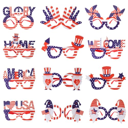 Patriotische Sonnenbrille, 12 x patriotische Themen-Sonnenbrillen, Großpackung Zubehör für Pool-Partys, Paraden am Unabhängigkeitstag Patriotische Sonnenbrille, 12 x patriotische Themen-Sonnenbrillen, Großpackung Zubehör für Pool-Partys, Paraden am Unabhängigkeitstag von Generic