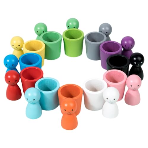 Peg Dolls In Cups - Farbsortierbecher | Farbsortierspielzeug Für Kleinkinder, Lern- Und Lernspiele | Farblich Passendes Spielzeug Für Kleinkinder | Lernspielzeug Aus Zum Erlernen des Sortierens U Peg Dolls In Cups - Farbsortierbecher | Farbsortierspielzeug Für Kleinkinder, Lern- Und Lernspiele | Farblich Passendes Spielzeug Für Kleinkinder | Lernspielzeug Aus Zum Erlernen des Sortierens U von Generic