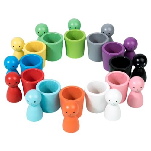 Peg Dolls In Cups,Peg Dolls Mit Cups - Farbanpassungsspiel Für Kleinkinder - Farbsortierspielzeug Für Kleinkinder, Lernspiele Für Kinder Ab 3 Jahren, Lernaktivitäten Im Vorschulalter Peg Dolls In Cups,Peg Dolls Mit Cups - Farbanpassungsspiel Für Kleinkinder - Farbsortierspielzeug Für Kleinkinder, Lernspiele Für Kinder Ab 3 Jahren, Lernaktivitäten Im Vorschulalter von Generic