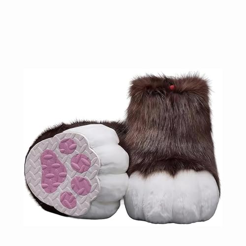 Pelzige Stiefel Füße Pfoten, Pursuit Pelz Füße Pfotenschuhe, Pursuit Kostümpfoten Schuhe Halloween Accessoires Cosplay Pelzige Stiefel Füße Pfoten, Pursuit Pelz Füße Pfotenschuhe, Pursuit Kostümpfoten Schuhe Halloween Accessoires Cosplay von Generic