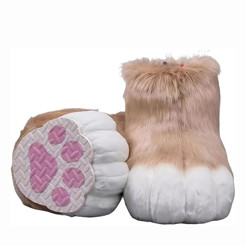 Pelzige Stiefel Füße Pfoten, Pursuit Pelz Füße Pfotenschuhe, Pursuit Kostümpfoten Schuhe Halloween Accessoires Cosplay Pelzige Stiefel Füße Pfoten, Pursuit Pelz Füße Pfotenschuhe, Pursuit Kostümpfoten Schuhe Halloween Accessoires Cosplay von Generic