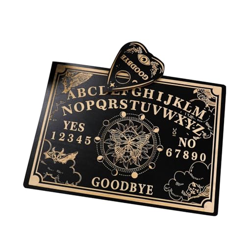 Pendelbrett, Graviertes Zauberbrett, Ouija-Brett, Massagebrett, 12-Zoll-Set, Schwarzes Zauberbrett Aus Holz, Wahrsagungsbrett, Lasergraviertes Antwortbrett, Hexenschaukelbrett-Set, 3#, 4# Pendelbrett, Graviertes Zauberbrett, Ouija-Brett, Massagebrett, 12-Zoll-Set, Schwarzes Zauberbrett Aus Holz, Wahrsagungsbrett, Lasergraviertes Antwortbrett, Hexenschaukelbrett-Set, 3#, 4# von Generic
