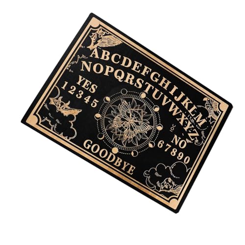 Pendelbrett aus Holz, schwarzes Wahrsager-Holzbrett, 30,5 cm schwarzer Wahrsagen-Altar, Ouija-Gravur, Massagebrett, Alphabet- Pendelbrett aus Holz, schwarzes Wahrsager-Holzbrett, 30,5 cm schwarzer Wahrsagen-Altar, Ouija-Gravur, Massagebrett, Alphabet- von Generic