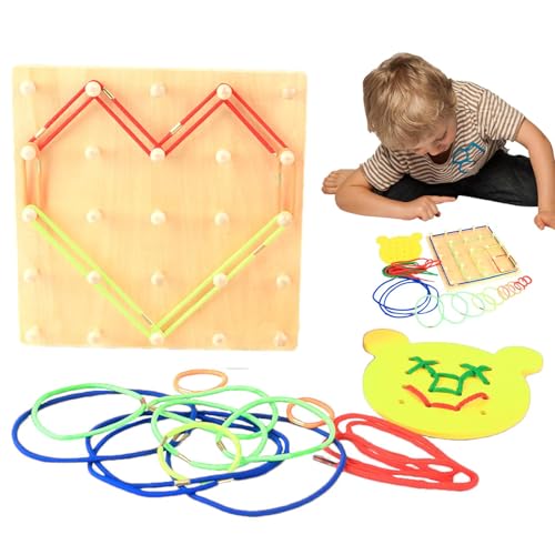 Perforiertes Panel Für Kinder, Geoplaner Mit Elastizität | Multi -OBOARDS Mathematics Mathematics Multipurile -Jets Manipulatoren, Kreative Brettspiele Für Vorschulalter, Brettspiel P. von Generic