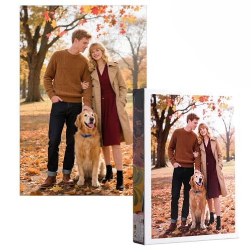 Personalisiertes Fotopuzzle, Haustier, Hochzeit, Familientreffen, benutzerdefinierte 300/500/1000 Teile Puzzle aus Ihrem Bild für Familie, Paare, Haustiere, Geburtstage, Hochzeiten, Jubiläen (300 von Generic