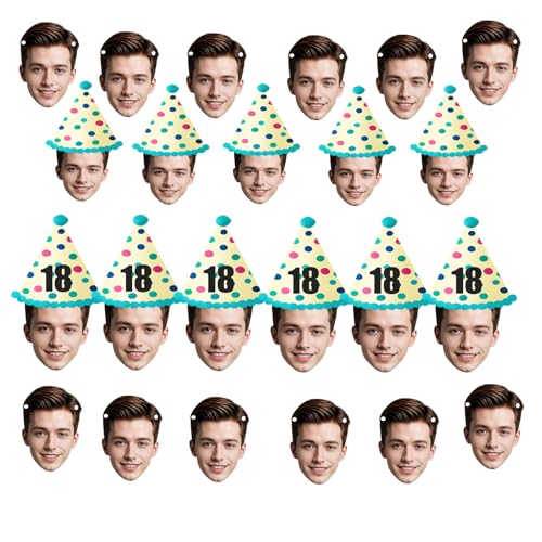 Personalisiertes Gesichts-Banner,6-20 Stück Individueller Geburtstags, Einzigartiges Foto Banner, Dekoratives Party-Schild, Benutzerdefinierte Geburtstagsdekoration von Generic