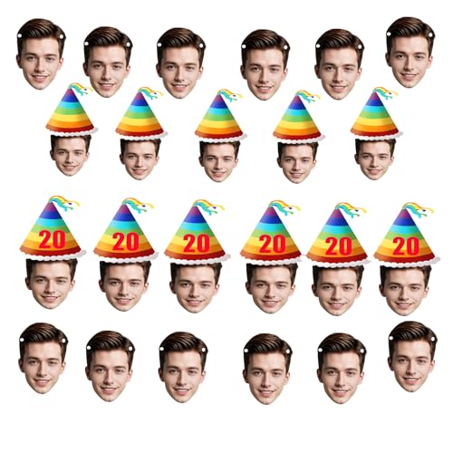 Personalisiertes Gesichts-Banner,6-20 Stück Individueller Geburtstags, Einzigartiges Foto Banner, Dekoratives Party-Schild, Benutzerdefinierte Geburtstagsdekoration von Generic