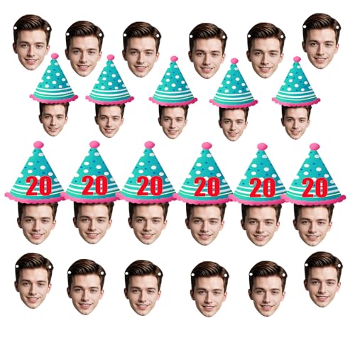 Personalisiertes Gesichts-Banner,6-20 Stück Individueller Geburtstags, Einzigartiges Foto Banner, Dekoratives Party-Schild, Benutzerdefinierte Geburtstagsdekoration von Generic