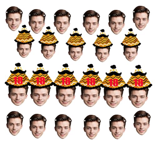Personalisiertes Gesichts-Banner,6-20 Stück Individueller Geburtstags, Einzigartiges Foto Banner, Dekoratives Party-Schild, Benutzerdefinierte Geburtstagsdekoration von Generic
