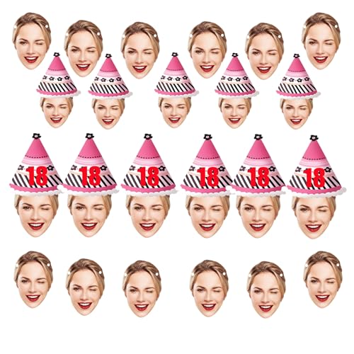 Personalisiertes Gesichts-Banner,6-20 Stück Individueller Geburtstags, Einzigartiges Foto Banner, Dekoratives Party-Schild, Benutzerdefinierte Geburtstagsdekoration von Generic