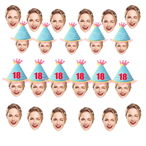 Personalisiertes Gesichts-Banner,6-20 Stück Individueller Geburtstags, Einzigartiges Foto Banner, Dekoratives Party-Schild, Benutzerdefinierte Geburtstagsdekoration von Generic