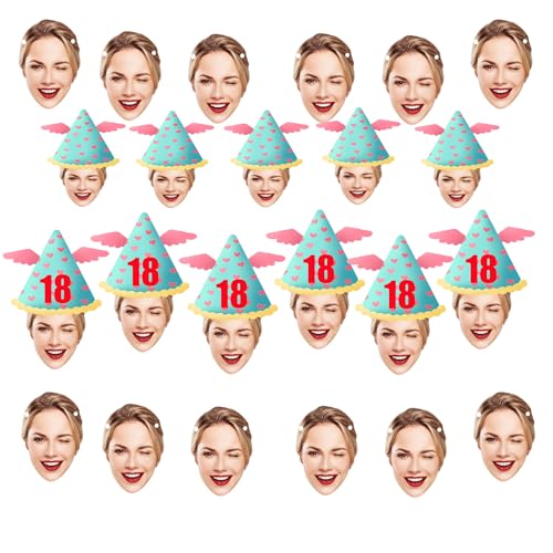 Personalisiertes Gesichts-Banner,6-20 Stück Individueller Geburtstags, Einzigartiges Foto Banner, Dekoratives Party-Schild, Benutzerdefinierte Geburtstagsdekoration von Generic