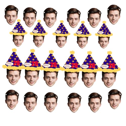 Personalisiertes Gesichts-Banner,6-20 Stück Individueller Geburtstags, Einzigartiges Foto Banner, Dekoratives Party-Schild, Benutzerdefinierte Geburtstagsdekoration von Generic