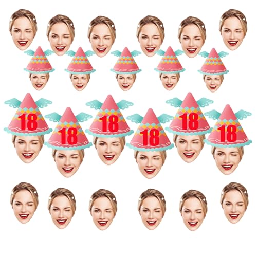 Personalisiertes Gesichts-Banner,6-20 Stück Individueller Geburtstags, Einzigartiges Foto Banner, Dekoratives Party-Schild, Benutzerdefinierte Geburtstagsdekoration von Generic