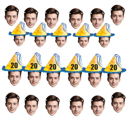 Personalisiertes Gesichts-Banner,6-20 Stück Individueller Geburtstags, Einzigartiges Foto Banner, Dekoratives Party-Schild, Benutzerdefinierte Geburtstagsdekoration von Generic