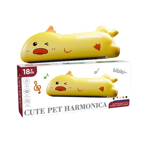 Pfeife Mundharmonika für Kinder Buntes Cartoon-Musikinstrument für Jungen Mädchen Früherziehung Atemtraining Windspielzeug Tne438 (Yellow, 16x6x2.6cm) von Generic