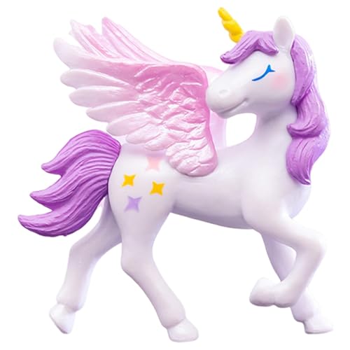 Geburtstag Kuchen Topper - Rosa Tortendeko Mädchen Figur Cupcake Topper | Figur mit einzelnen Hörnern inkl von Generic