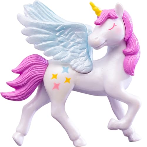 Pferdekuchen -Toper -Figur - Cartoon Animal Birthday Dekoration, PVC -Landschaftszubehör | Geflügelte Einhornpferdverzierung, süße Kuchenausstellung, Sammelspielzeug, Autodekor, Partyzubehör, Geschenk von Generic