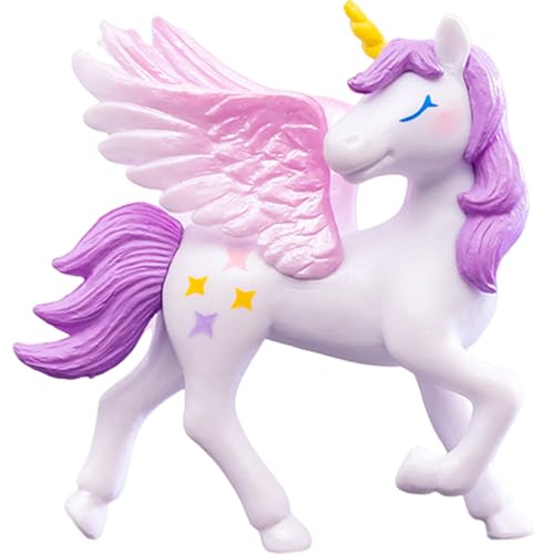 Pferdekuchenpferdkuchen Topfigurine - Cartoon Animal Birthday Dekoration, PVC -Landschaftszubehör | Geflügelte Einhornpferdverzierung, süße Kuchenausstellung, Sammelspielzeug, Autodekor, Partyzubehör, von Generic