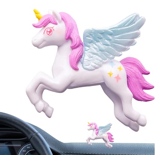 Pferdekuchenpferdkuchen Topfigurine - Cartoon Animal Birthday Dekoration, PVC -Landschaftszubehör | Geflügelte Einhornpferdverzierung, süße Kuchenausstellung, Sammelspielzeug, Autodekor, Partyzubehör, von Generic