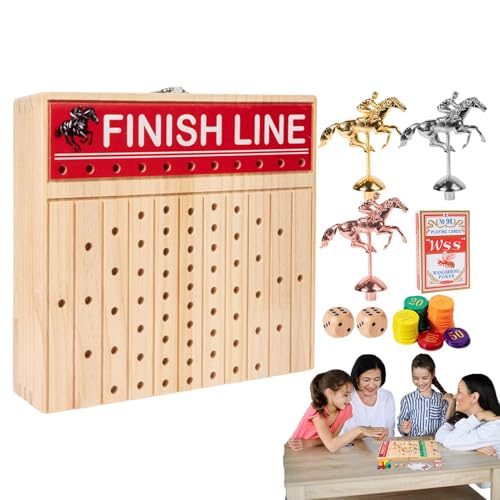 Pferderennen Spiel | Familienspielabend für alle Altersgruppen | Pferderennen Brettspiel aus Holz | Logisches Denken Herausforderungsspielzeug mit Caba-Würfelkarten Pferderennen Spiel | Familienspielabend für alle Altersgruppen | Pferderennen Brettspiel aus Holz | Logisches Denken Herausforderungsspielzeug mit Caba-Würfelkarten von Generic