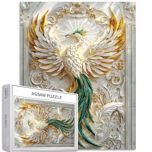 Phoenix Reborn 1000-teiliges Puzzle für Erwachsene, weißer Marmor-Hintergrund, Kunst-Puzzle, herausfordernde Familienaktivitäten, buntes DIY-Bastelpuzzle für Heimdekoration, Geschenke, 50 x 70 cm Phoenix Reborn 1000-teiliges Puzzle für Erwachsene, weißer Marmor-Hintergrund, Kunst-Puzzle, herausfordernde Familienaktivitäten, buntes DIY-Bastelpuzzle für Heimdekoration, Geschenke, 50 x 70 cm von Generic
