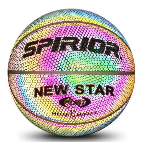 Physischer Basketball - glwwin the Dark, Reflective Sports Ball | Fluoreszierender Nachtkorb, Glanz 7, beleuchtet Basketball Indoor Outdoor Offizieller Spielball für Männer und Kinder von Generic