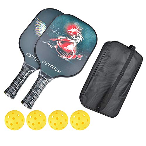 PickleballPaddles-Set, Kohlefaserschläger mit Bällen und Aufbewahrungstasche. PickleballRackets-Set von Generic
