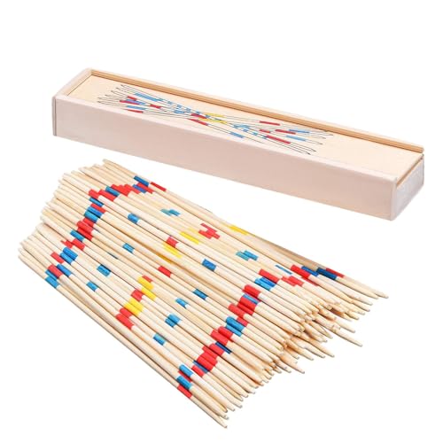 Pickup Sticks Game - Holz klassisches Spielzeug, Retro Skill Challenge | 31 Stücke Familienaktivitäts -Set, nostalgische Tabletop -Unterhaltung, lustiges Strategiespiel für Party Night Play Pickup Sticks Game - Holz klassisches Spielzeug, Retro Skill Challenge | 31 Stücke Familienaktivitäts -Set, nostalgische Tabletop -Unterhaltung, lustiges Strategiespiel für Party Night Play von Generic