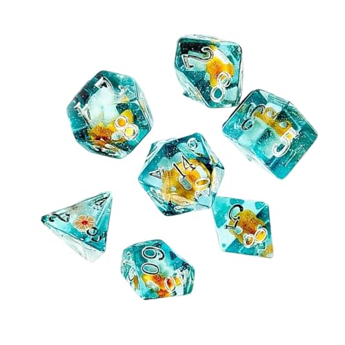 Pilz Party Würfel Set Pilz Würfel - Würfel für Rollenspiele | Würfelset Kleine Harzwürfel für Rollenspiele und Brettspiele | 7 Stück Brettspiel Würfel Set von Generic